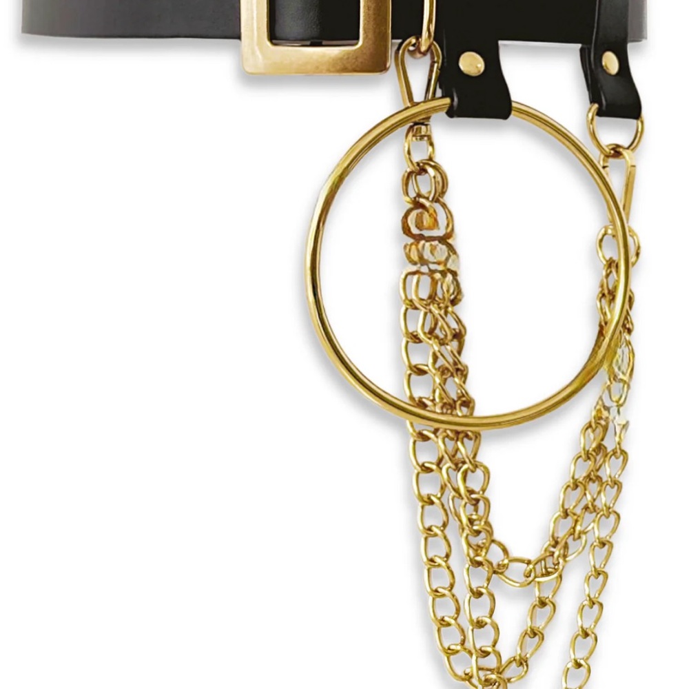 Pebby Forevee Black and Gold Chain Belt - Picture 3 of 4